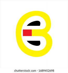 Letter B O vector sign. Hand Ok symbol icon. Negative space idea logotype. Bunny rabbit logo design template.