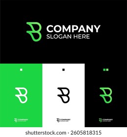 LETTER B WITH OIL DROP MODERN LOGO DESIGN TEMPLATE