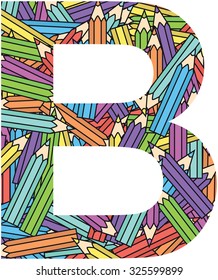 Letter B On Color Crayons Background Stock Vector (Royalty Free ...