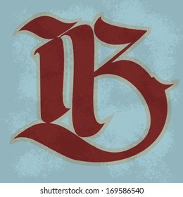 letter B. on grunge background