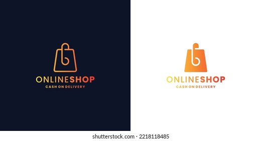 letter B online shop logo design vector