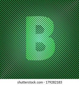 Letter B - Optical illusion green techno alphabet
