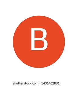 letter b in an orange circle