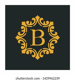 Letter B Ornament Elegant Luxury Circle