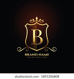 letter B ornamental golden logo concept design