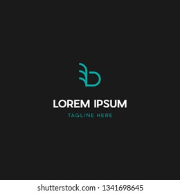 Letter B Outline Technology Creative Logo Design