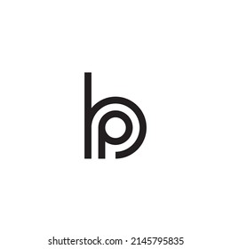 Letra b y p círculo símbolo simple vector