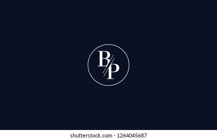 LETTER B AND P LOGO WITH CIRCLE FRAME FOR LOGO DESIGN OR ILLUSTRATION USE