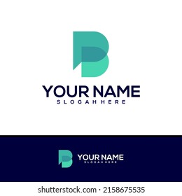 Letter B P logo design vector, Creative B P logo concepts template illustration.