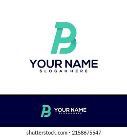 Letter B P logo design vector, Creative B P logo concepts template illustration.