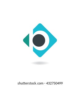 Letter B P Logo Icon Design Template Elements With Black Circle