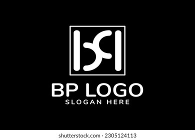 Logo B und P, einfaches Logo mit schwarz-weißer Farbe, gut für Logo-Unternehmen oder Community.