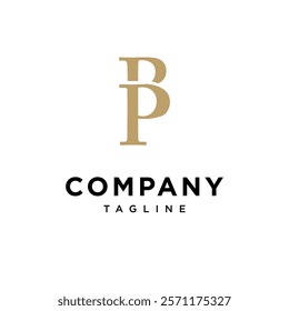 Letter B P Monogram Elegant Logo Icon Vector
