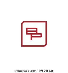 The letter B and P Monogram With Frame Square. Logo Design Template Red
