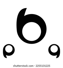 Letter B P Q number 9 logo template