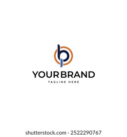 Letra b e p logotipo vetorial, simples, minimalista e elegante