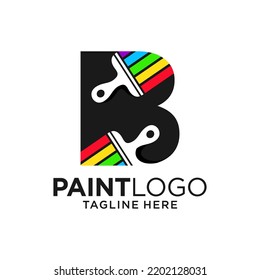 Letter B Paint Logo Design Template Inspiration, Vector Illustration.