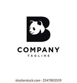 Letter B Panda Logo Icon Vector