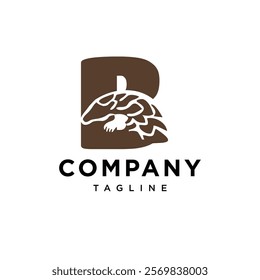 Letter B Pangolin Logo Icon Vector