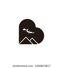 Letter B panorama, nature geometric symbol simple logo vector