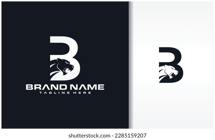 Letter B with panther head icon logo vector image