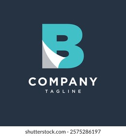 Letter B Paper Logo Icon vector