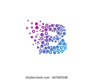 Letter B Particle Dot Logo Design Element