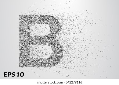 Letter B from the particles. The letter B consists of circles and points. Vector illustration.