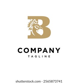 Letter B Peacock Bird Logo Icon vector