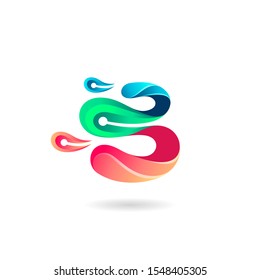 letter B and peacock feather logo design