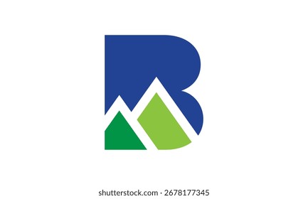 Letra B Logotipo Peak Mountain