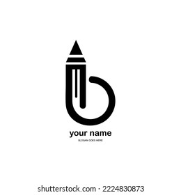 letter B and pen logo. combination of the letter B and the tip of the pen.