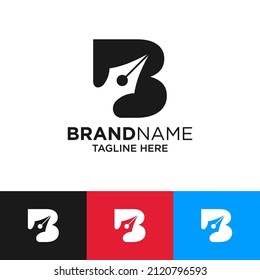 Letter B Pen Logo Design Template Inspiration, Vector Illustration.