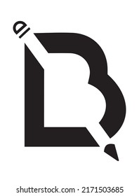 Letter B Pen Logo Design Template Inspiration, Vektorgrafik.
