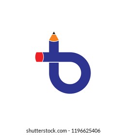 letter b pencil shape logo vector