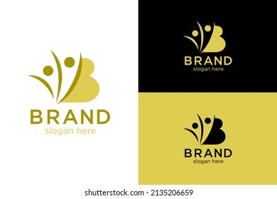 Letter B and people concept. Very suitable for symbol, logo, company name, brand name, personal name, icon and many more.