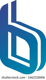 Letter b perspective logo vector design