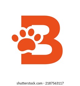 Letter B Pet Care Logo, Dog Logo Design Vector Sign and Symbol Template