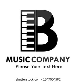 Letter b with piano logo template illustration. suitable for music studio, brand, web, identity, label etc