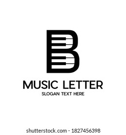 Letter B Piano Musical Modern Abstract Business Monogram Logo