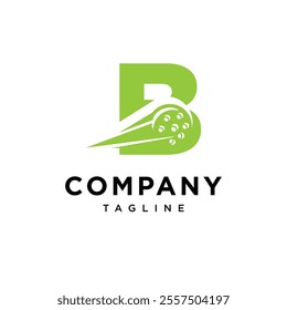 Letter B Pickleball Logo Icon Vector