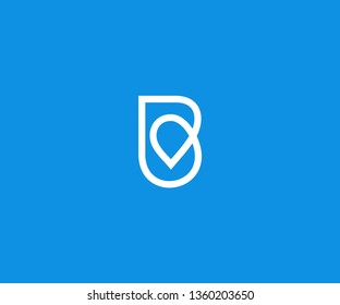 letter B pin location logo design template