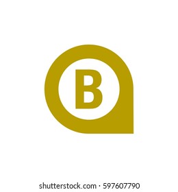 letter b with pin location logo vector