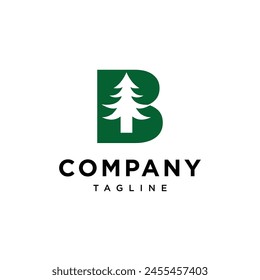 
Letter B Pine Logo icon vector template.eps