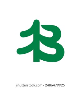 Letter B pine tree logo