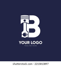 Letter B Piston Logo Design Vector Icon Graphic Emblem Illustration