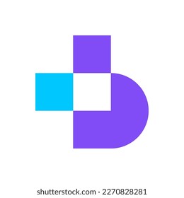 Letter B pixel digital abstract logo design