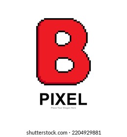 Letter B Pixel Digital Vector Logo Stock Vector (Royalty Free ...