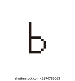 Letter b pixel geometric symbol simple logo vector