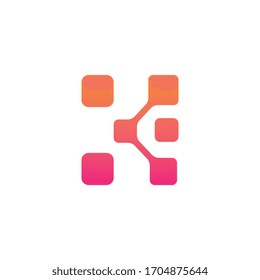 Ilustración de diseño de logotipo de píxeles B de carta